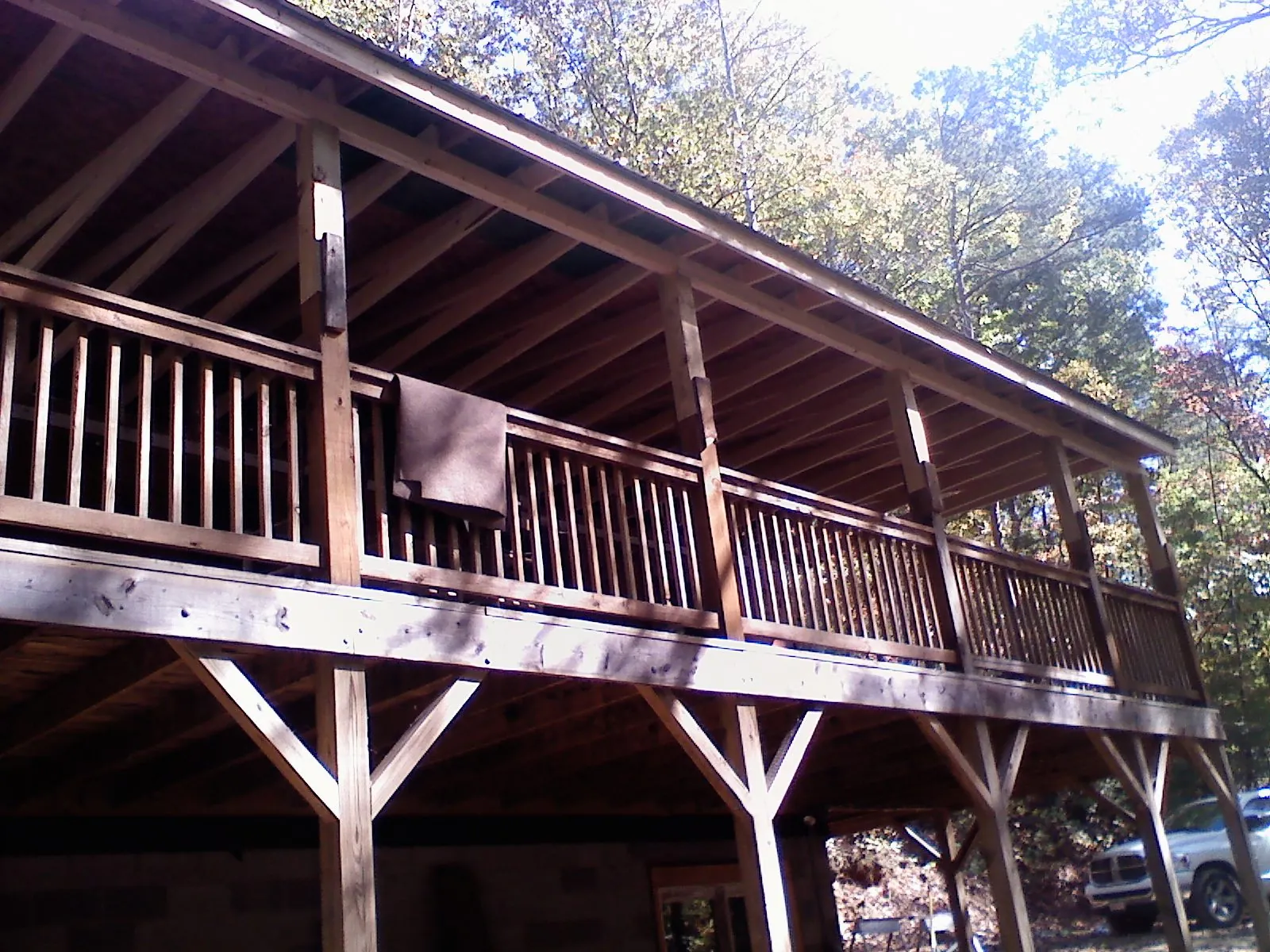 Timber framing under a new elevated porch and deck — Roof Leak Repair in Crouse by Roofing Brothers